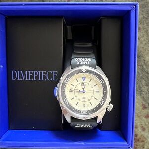 Dimepiece x Timex Indiglo Black Strap Silver Case Watch